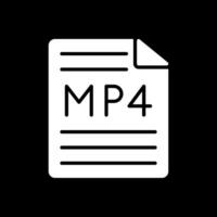 Mp4 Glyph Inverted Icon Design vector