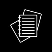 Notes Line Inverted Icon Design vector