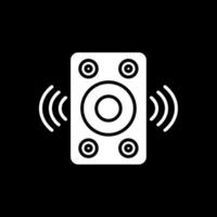 altavoz glifo invertido icono diseño vector