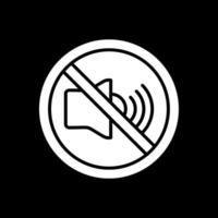 No sonido glifo invertido icono diseño vector