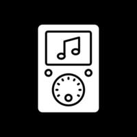 música jugador glifo invertido icono diseño vector