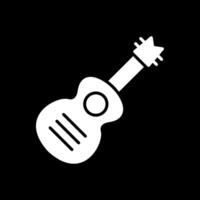 guitarra glifo invertido icono diseño vector