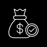 Cash Bag Line Inverted Icon Design vector