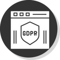 gdpr glifo sombra circulo icono diseño vector