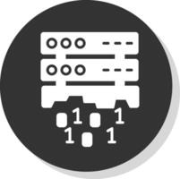 Data Loss Glyph Shadow Circle Icon Design vector