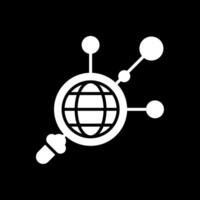 Networking Glyph Inverted Icon Design vector