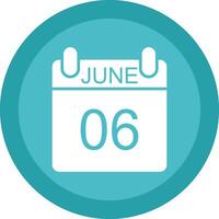 June Glyph Due Circle Icon Design vector