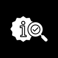 information Glyph Inverted Icon Design vector