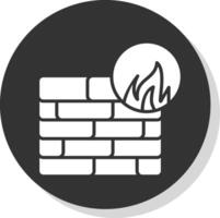 Firewall Glyph Shadow Circle Icon Design vector