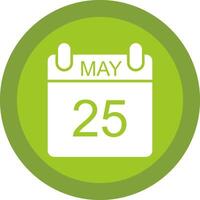 May Glyph Due Circle Icon Design vector