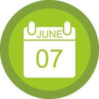 June Glyph Due Circle Icon Design vector