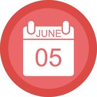 June Glyph Due Circle Icon Design vector