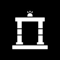 Metal Detector Glyph Inverted Icon Design vector