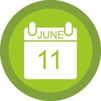June Glyph Due Circle Icon Design vector