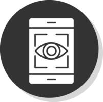 Eye Recognition Glyph Shadow Circle Icon Design vector