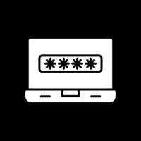 Password Glyph Inverted Icon Design vector