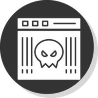 Malware Glyph Shadow Circle Icon Design vector