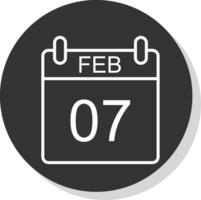 February Glyph Due Circle Icon Design vector