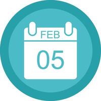 February Glyph Due Circle Icon Design vector