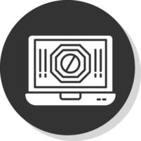 Ad Blocker Glyph Shadow Circle Icon Design vector