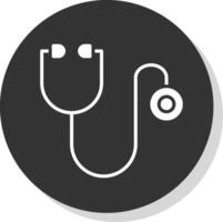 Stethoscope Glyph Shadow Circle Icon Design vector