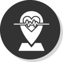 Defibrillator Location Glyph Shadow Circle Icon Design vector