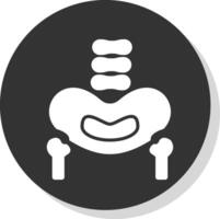 Pelvic Bone Glyph Shadow Circle Icon Design vector