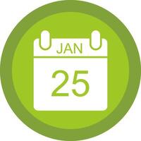 January Glyph Due Circle Icon Design vector