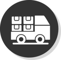 Logistics Glyph Shadow Circle Icon Design vector