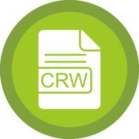 CRW File Format Glyph Due Circle Icon Design vector