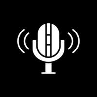 Microphone Glyph Inverted Icon Design vector