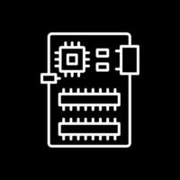 Circuit Board Line Inverted Icon Design vector