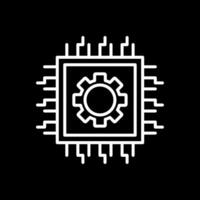 Processor Line Inverted Icon Design vector