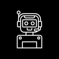 robot línea invertido icono diseño vector