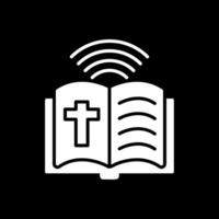 Biblia glifo invertido icono diseño vector