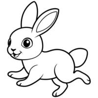 Cute Bunny coloring book illustration vector