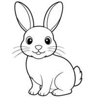 Cute Bunny coloring book illustration vector