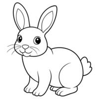 Cute Bunny coloring book illustration vector