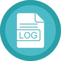 LOG File Format Glyph Due Circle Icon Design vector