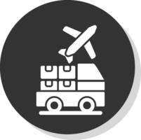 Logistic Service Provider Glyph Shadow Circle Icon Design vector