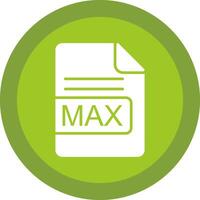 MAX File Format Glyph Due Circle Icon Design vector