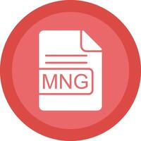 MNG File Format Glyph Due Circle Icon Design vector