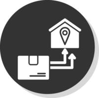 Direct Delivery Glyph Shadow Circle Icon Design vector