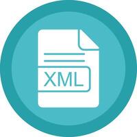 XML File Format Glyph Due Circle Icon Design vector