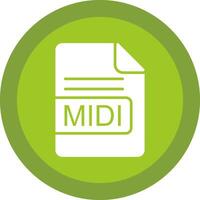 midi archivo formato glifo debido circulo icono diseño vector