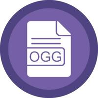 OGG File Format Glyph Due Circle Icon Design vector