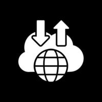 Cloud Glyph Inverted Icon Design vector