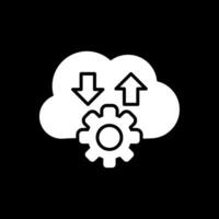 Cloud Glyph Inverted Icon Design vector