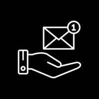 Email Line Inverted Icon Design vector