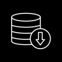 Database Download Line Inverted Icon Design vector